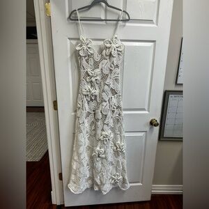 Elliatt Cream and White Lace Dress
